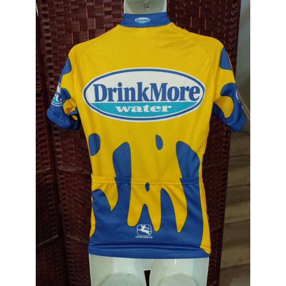 Giordana Drink More Water Cycling Jersey Size S-2 -46 Italy 3/4 Zip Drinkmore - Picture 2 of 6